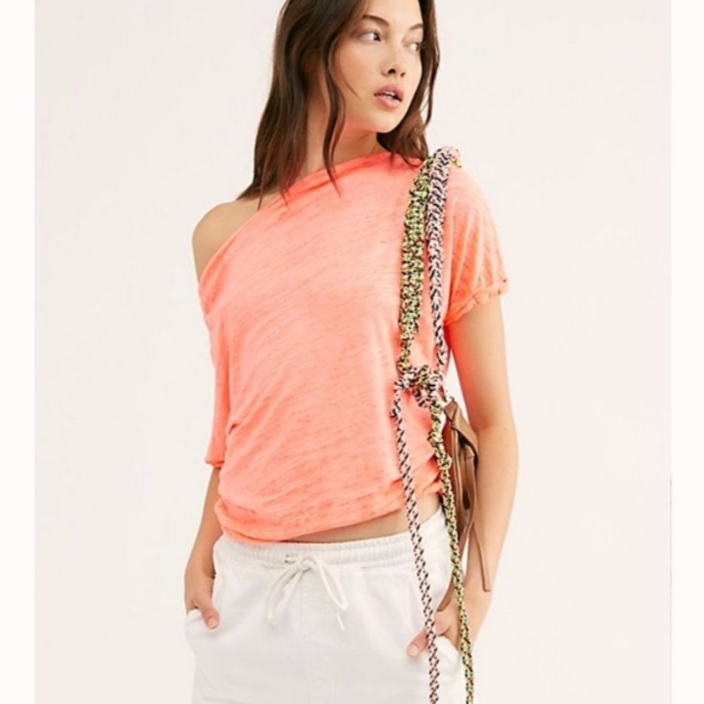 Free People Astrid Burnout Off the Shoulder Tee